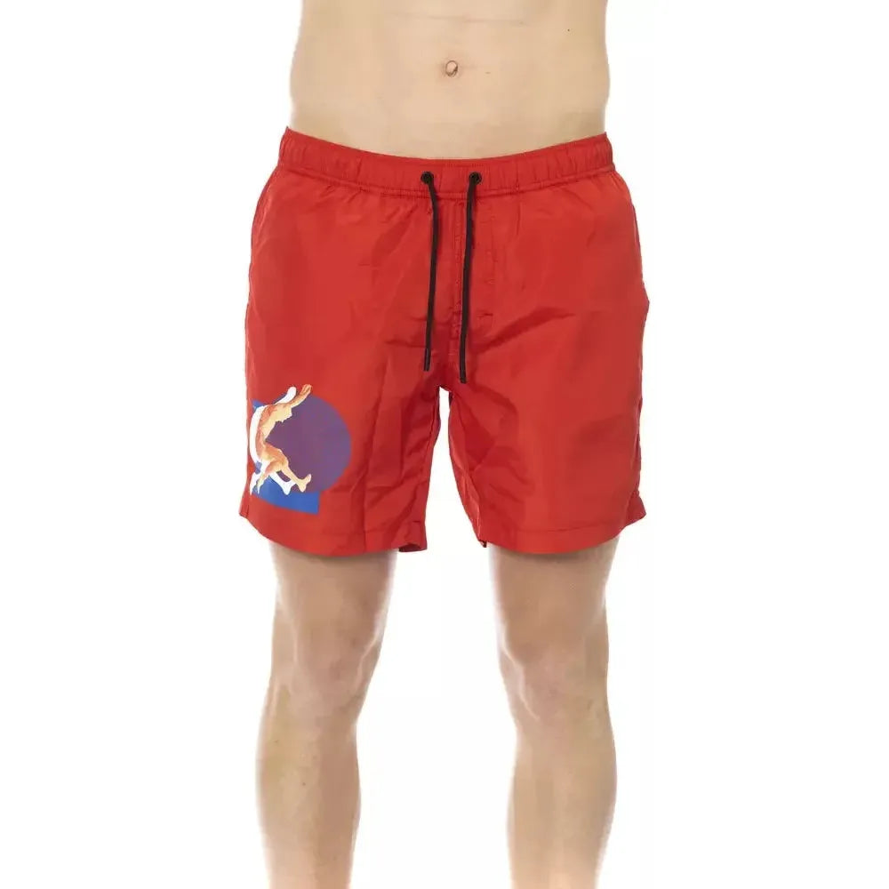 Bikkembergs Red Polyester Men Swim Short Bikkembergs