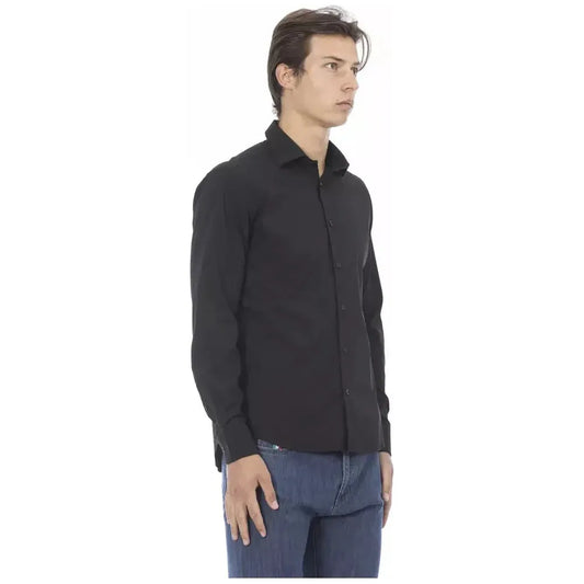 Baldinini Trend Black Cotton Men's Shirt Baldinini Trend