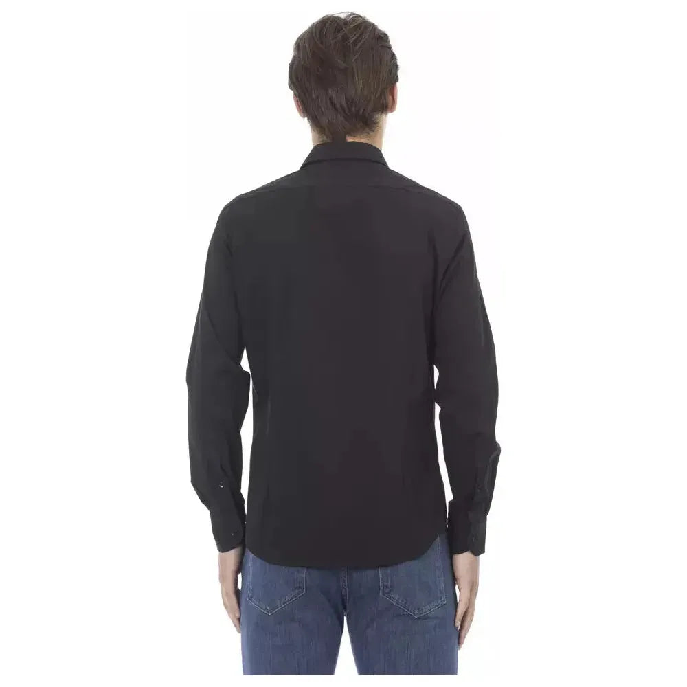 Baldinini Trend Black Cotton Men's Shirt Baldinini Trend