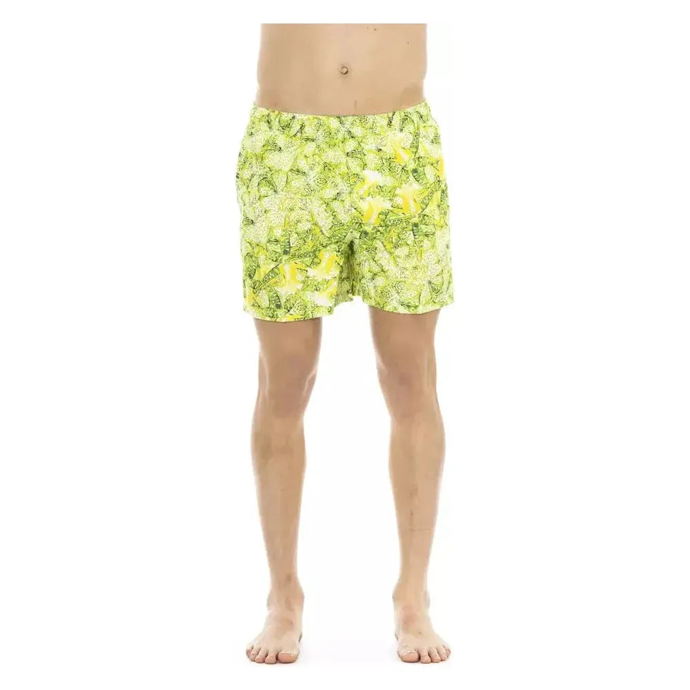 Just Cavalli Green Polyester Men's Swimwear Shorts Just Cavalli