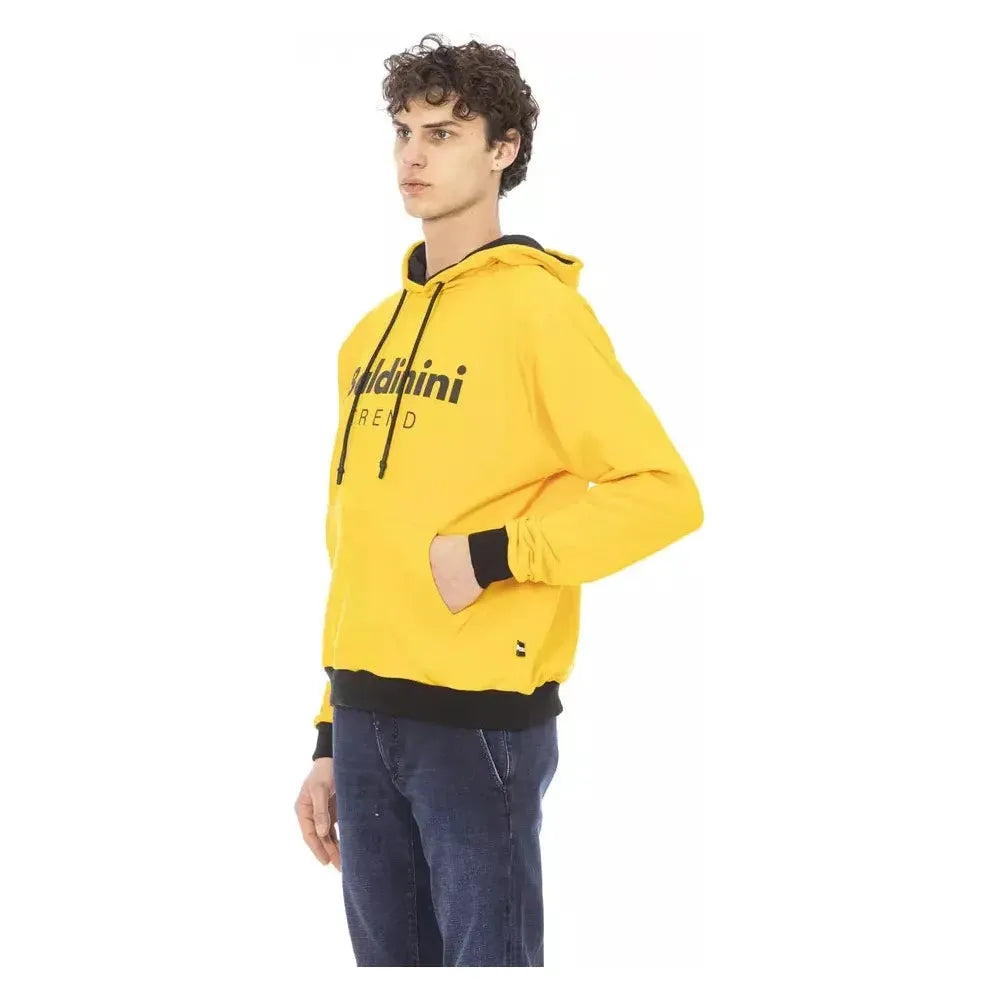 Baldinini Trend Yellow Cotton Men Hoodie Baldinini Trend