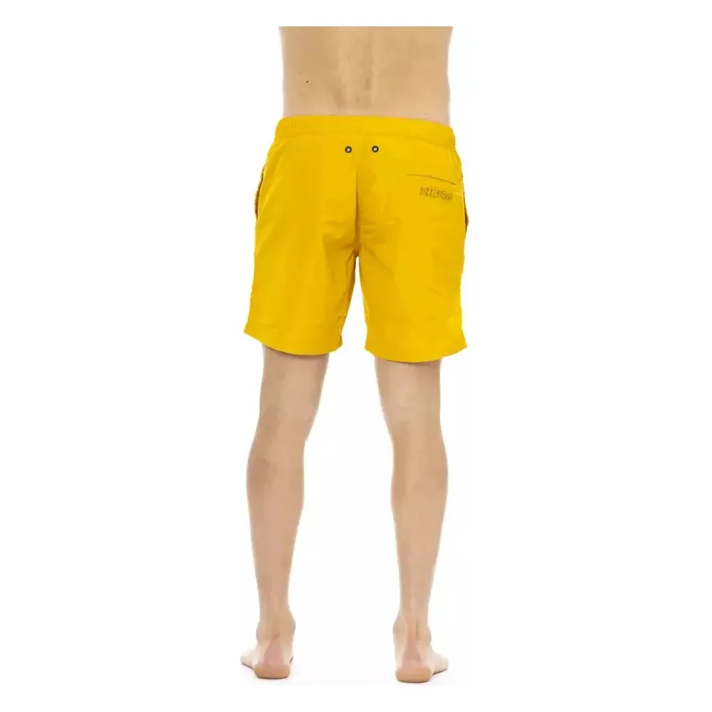 Bikkembergs Yellow Polyester Men Swim Shorts Bikkembergs