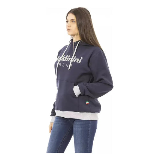 Baldinini Trend Blue Cotton Women Hoodie Baldinini Trend