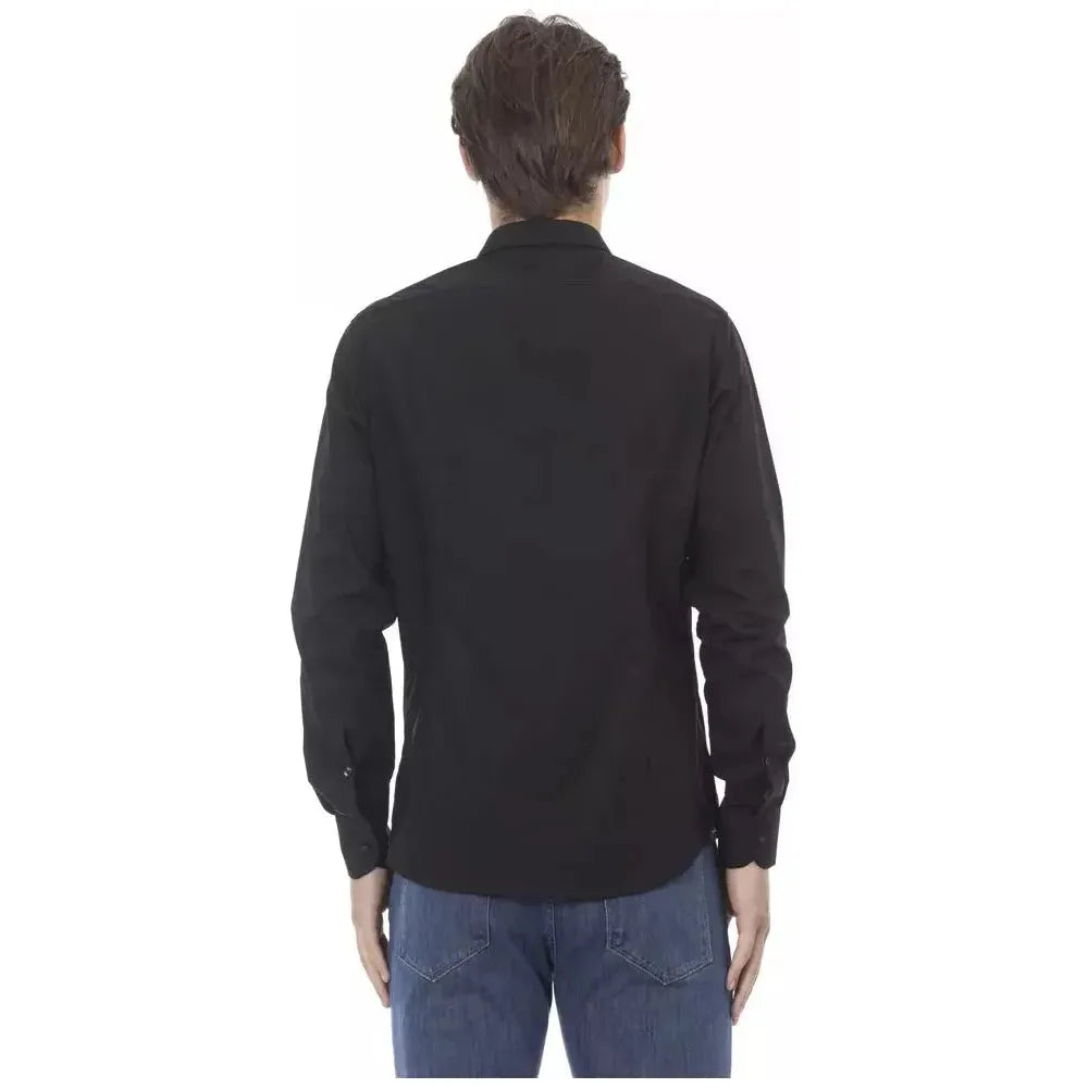 Baldinini Trend Black Cotton Men Shirt Baldinini Trend