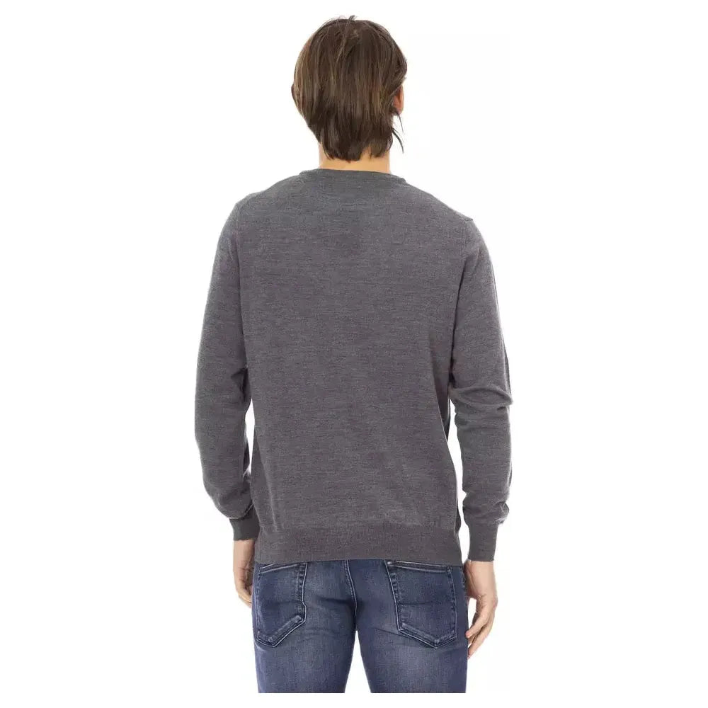 Baldinini Trend Gray Fabric Men Sweater Baldinini Trend