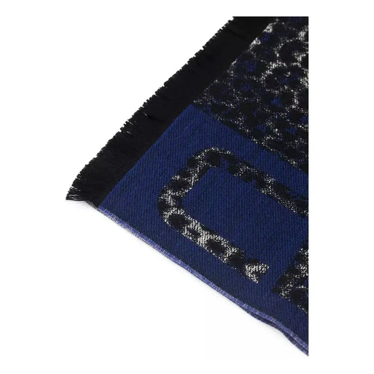 Cavalli Class Blue Wool Men Scarf Scarves Cavalli Class