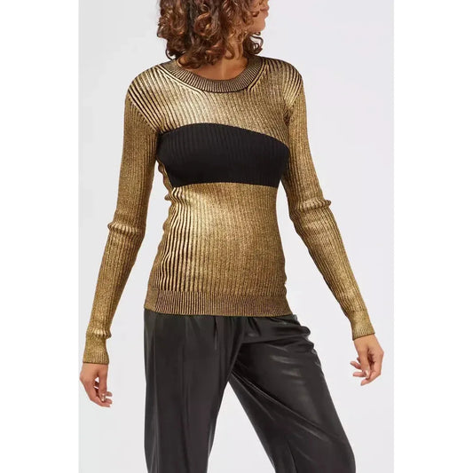 Custo Barcelona Gold Wool Women Sweater Custo Barcelona