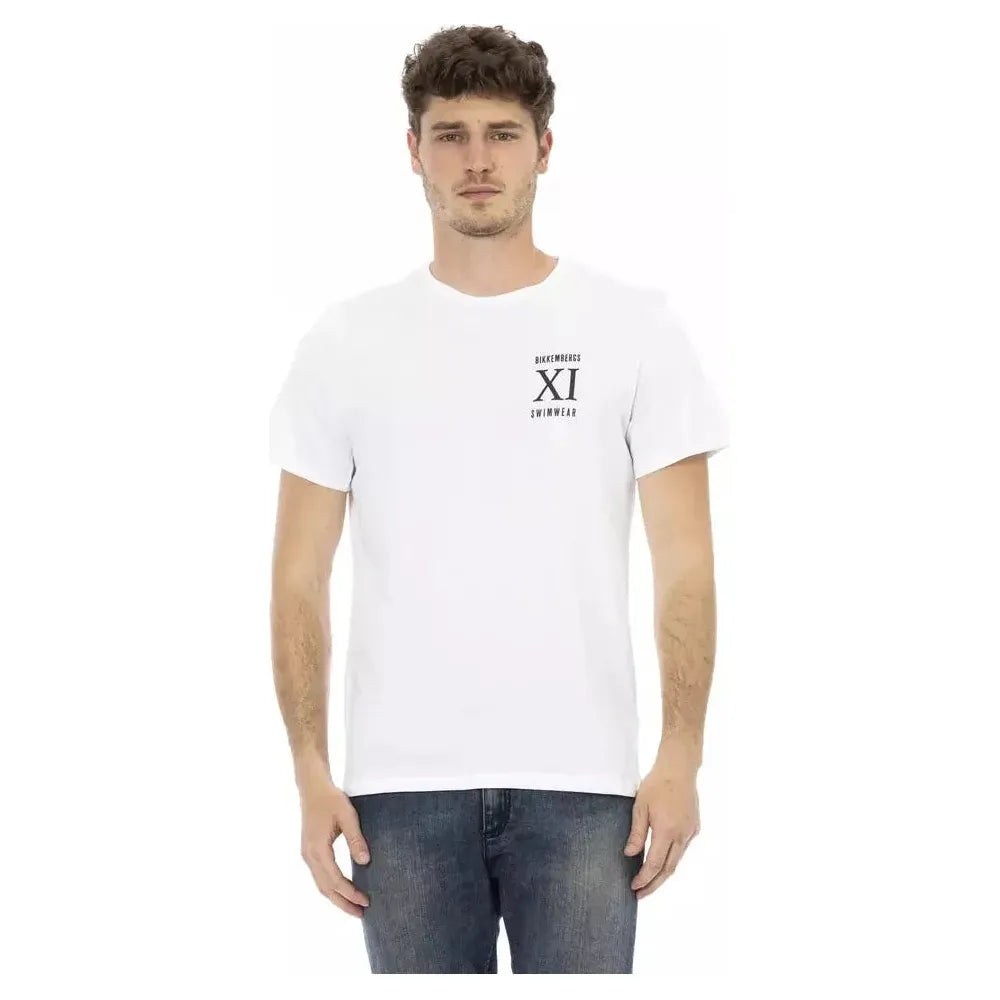 Bikkembergs White Cotton Men T-Shirt Bikkembergs