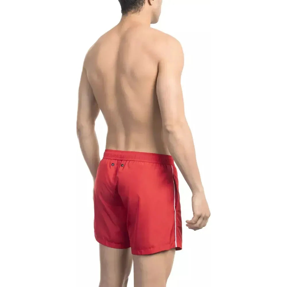 Bikkembergs Red Polyester Men Swim Short Bikkembergs