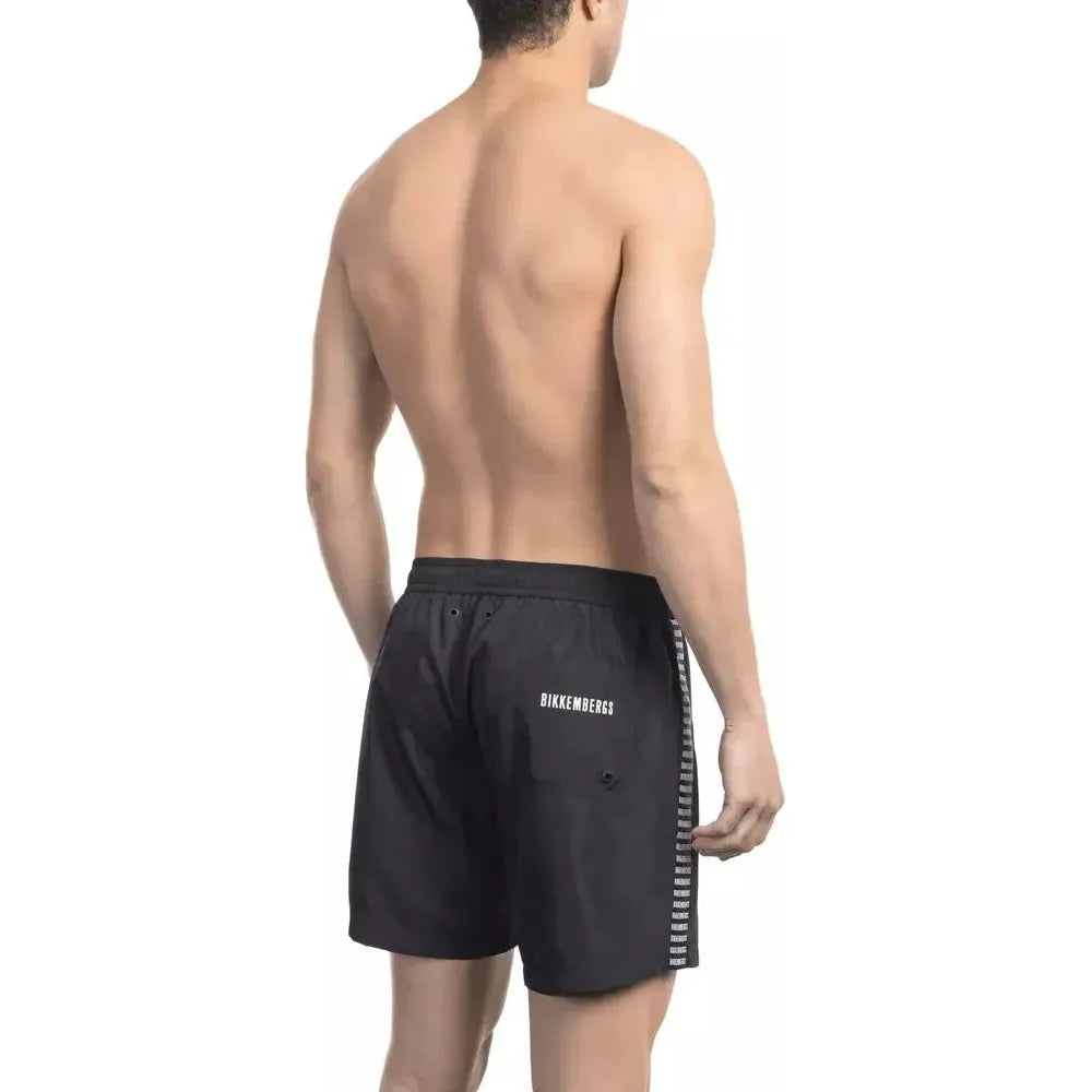 Bikkembergs Black Polyester Men Swim Short Bikkembergs