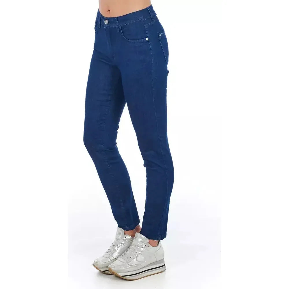 Frankie Morello Blue Cotton Women Jeans Frankie Morello