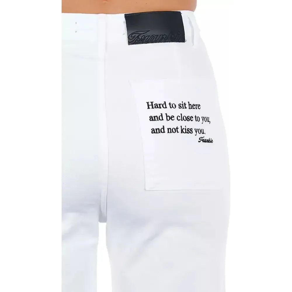 Frankie Morello White Cotton Women Trouser Frankie Morello