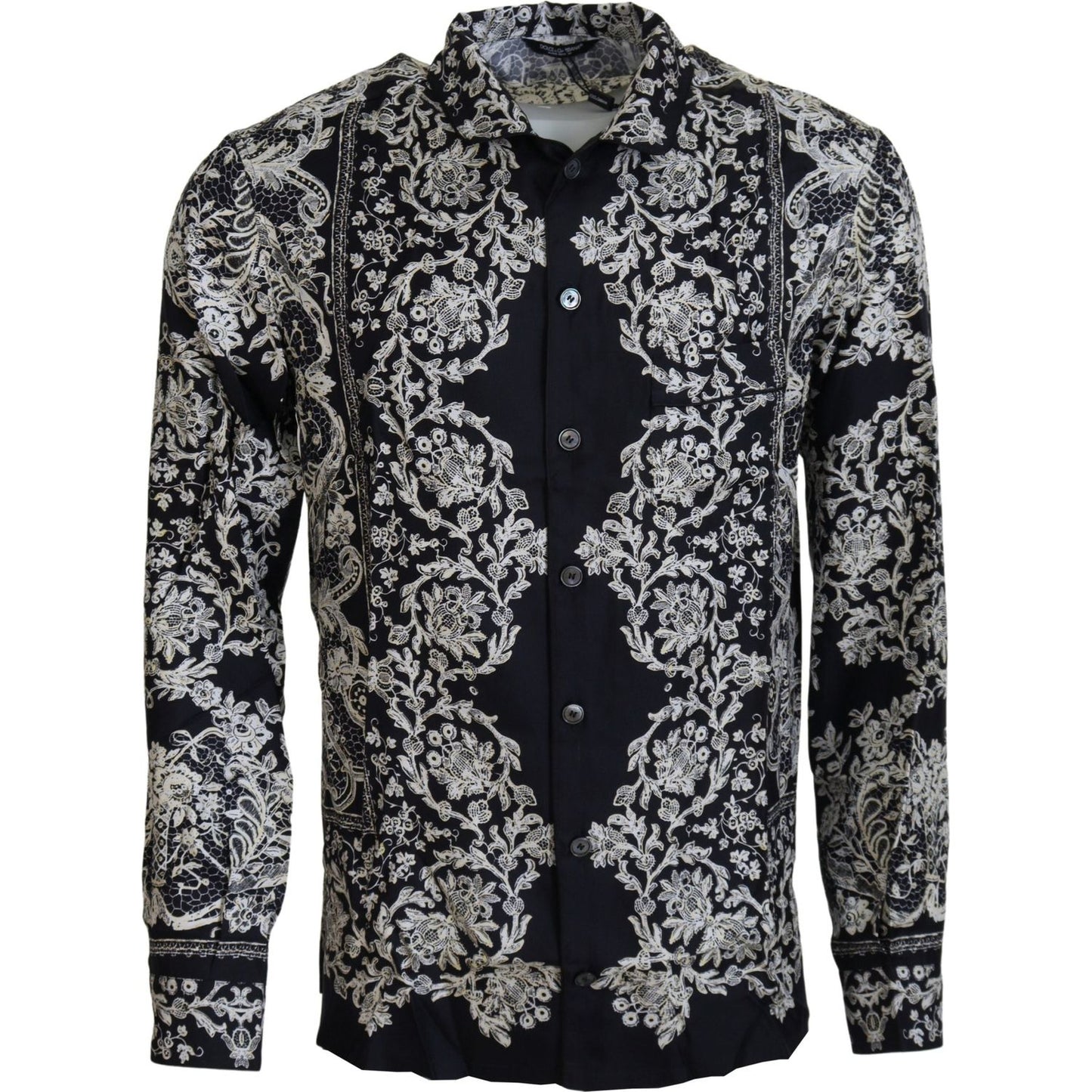 Dolce & Gabbana Elegant Satin Floral Baroque Shirt Dolce & Gabbana