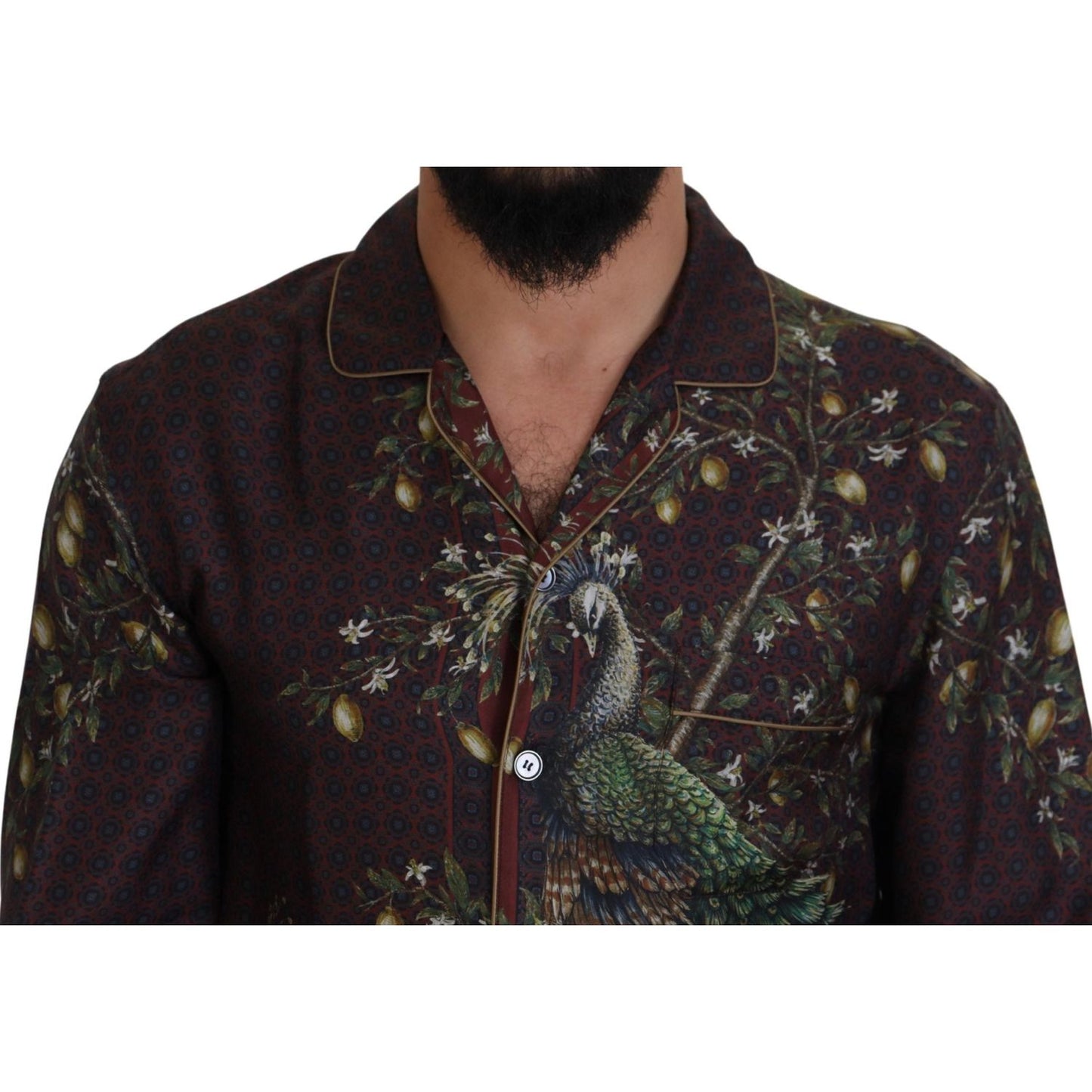 Dolce & Gabbana Elegant Silk Satin Men's Pajama Style Shirt Dolce & Gabbana