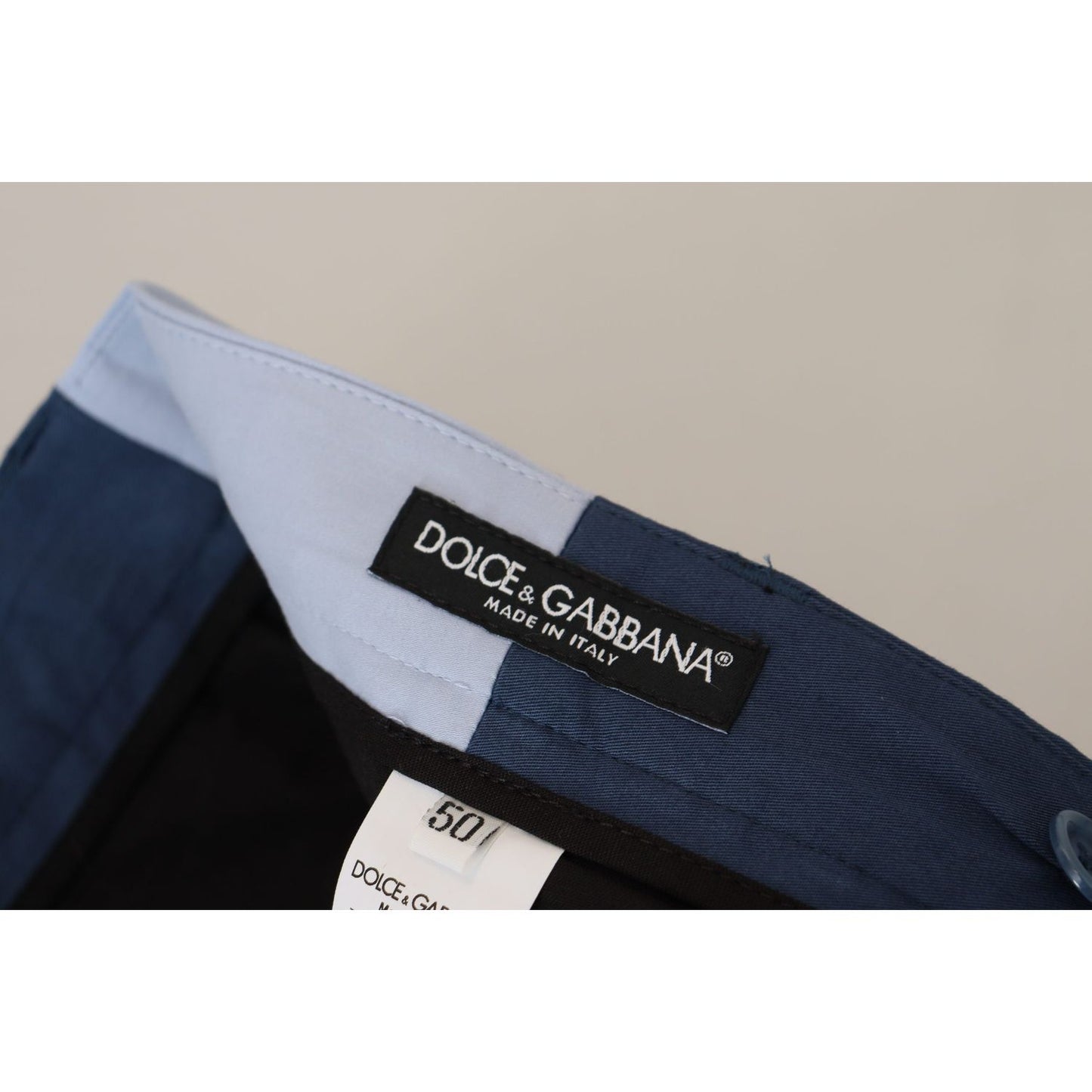 Dolce & Gabbana Elegant Blue Cotton Blend Pants for Men Dolce & Gabbana