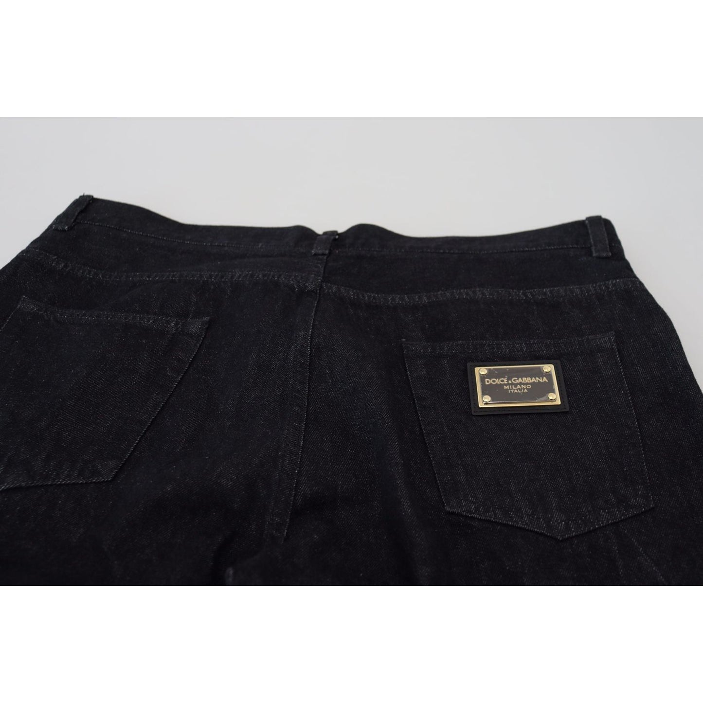 Dolce & Gabbana Elegant Black Washed Denim Pants Luxe Cotton Dolce & Gabbana