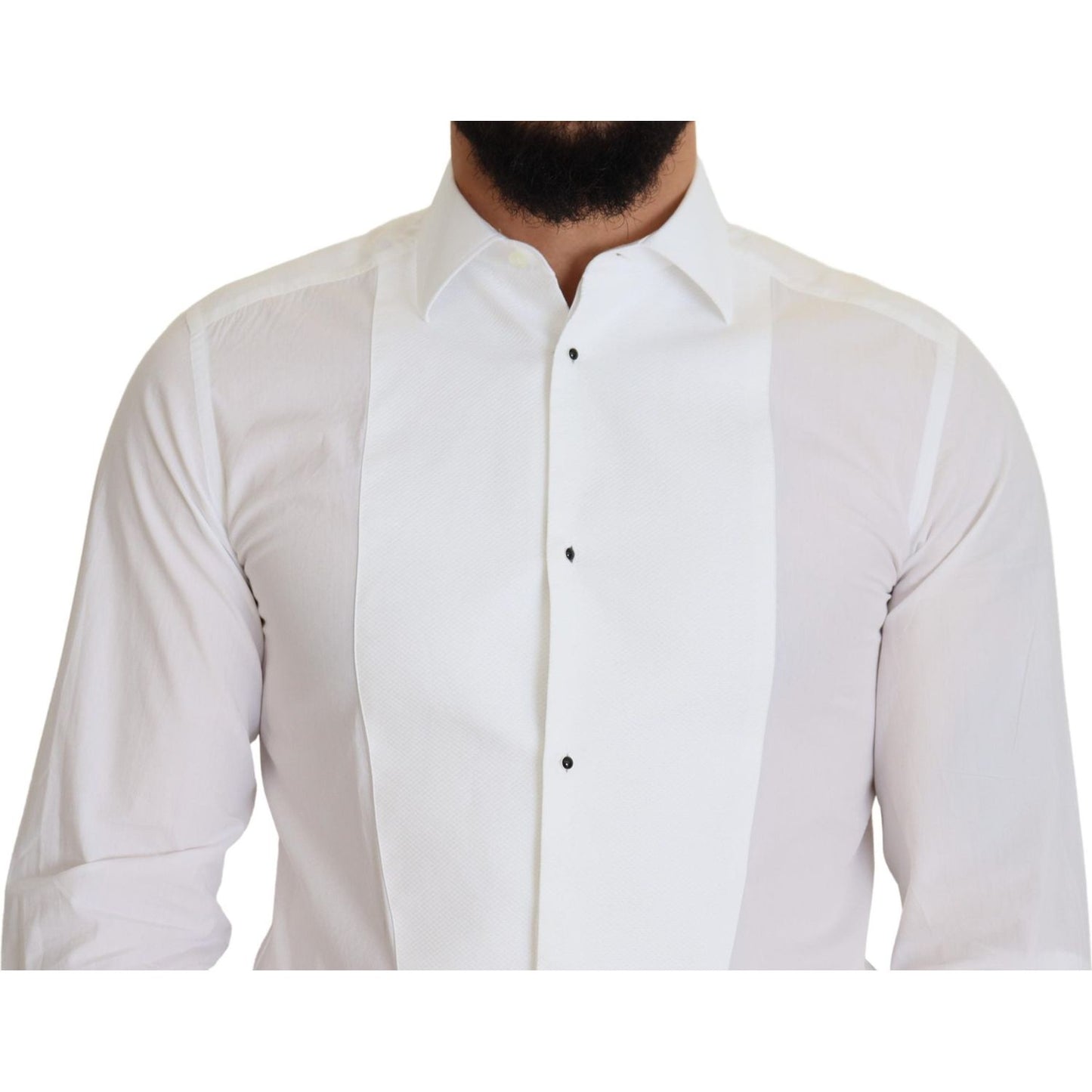 Dolce & Gabbana Elegant White Cotton Poplin Slim Fit Shirt Dolce & Gabbana