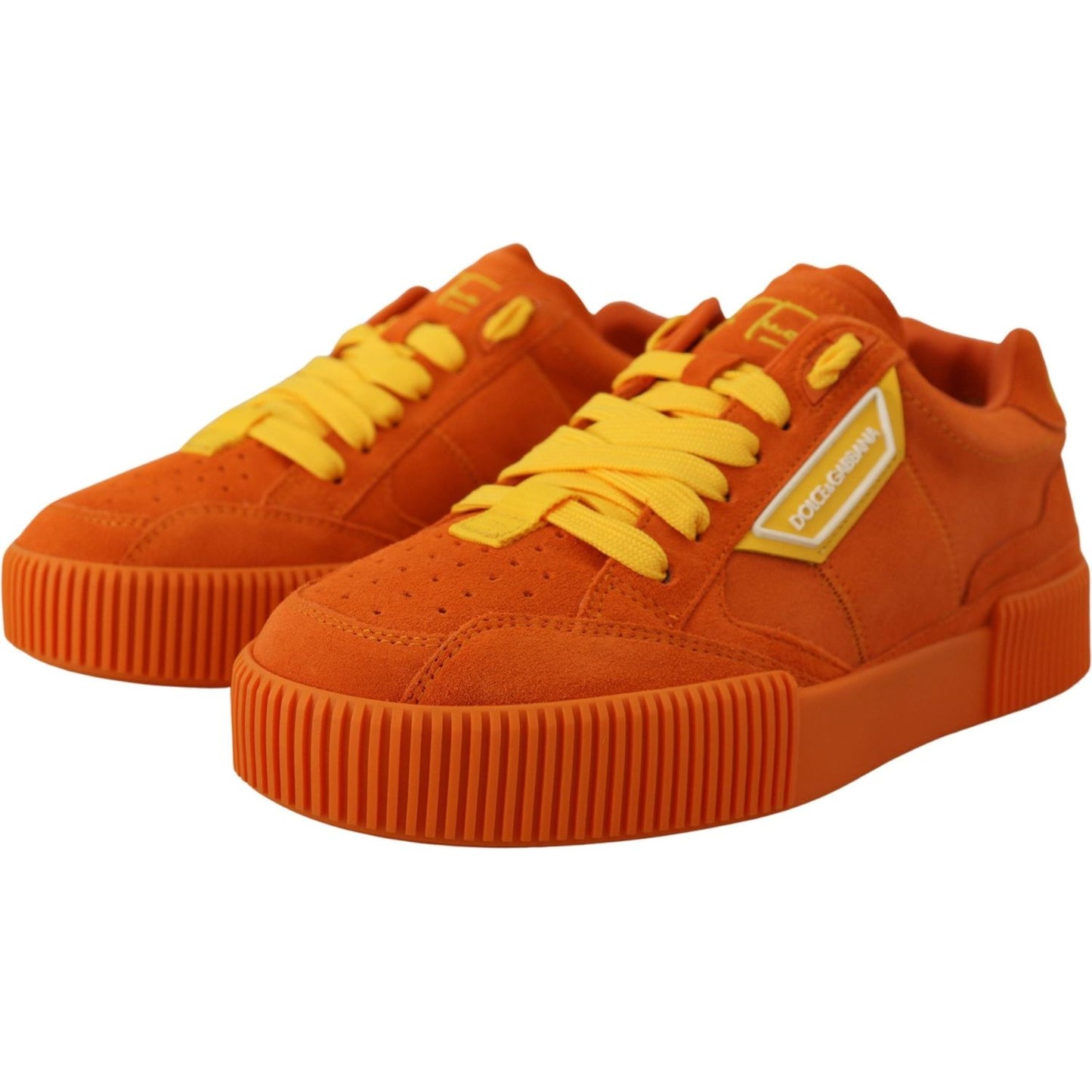 Dolce & Gabbana Chic Orange Suede Lace-Up Sneakers Dolce & Gabbana