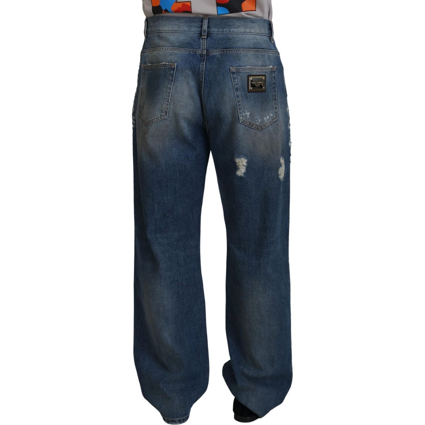 Dolce & Gabbana Stunning Tattered Denim Italian Jeans Dolce & Gabbana