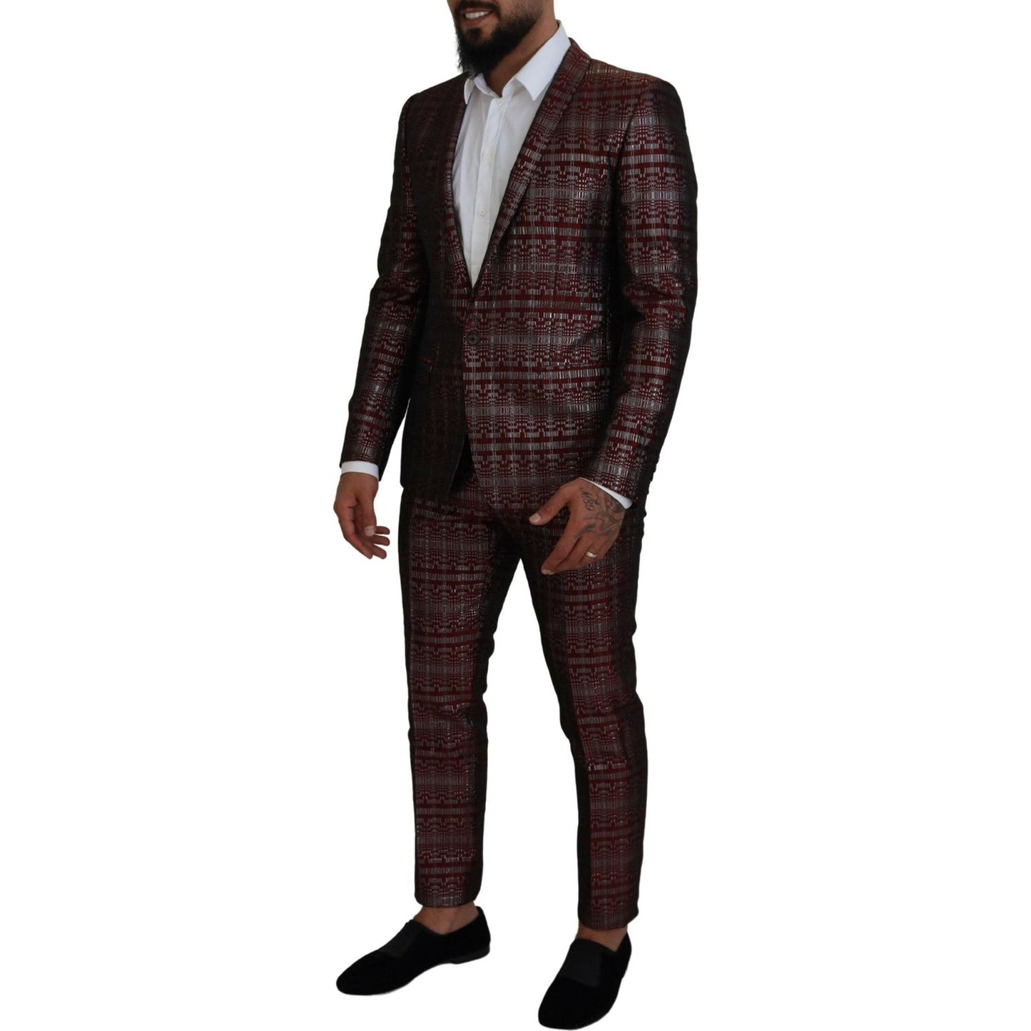 Dolce & Gabbana Bordeaux Fantasy Slim Fit Two-Piece Suit Dolce & Gabbana