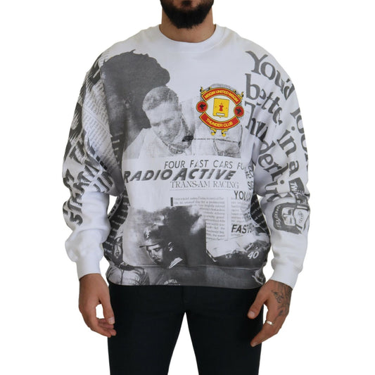 MSGM White Cotton Crewneck Pullover Sweatshirt Sweater MSGM