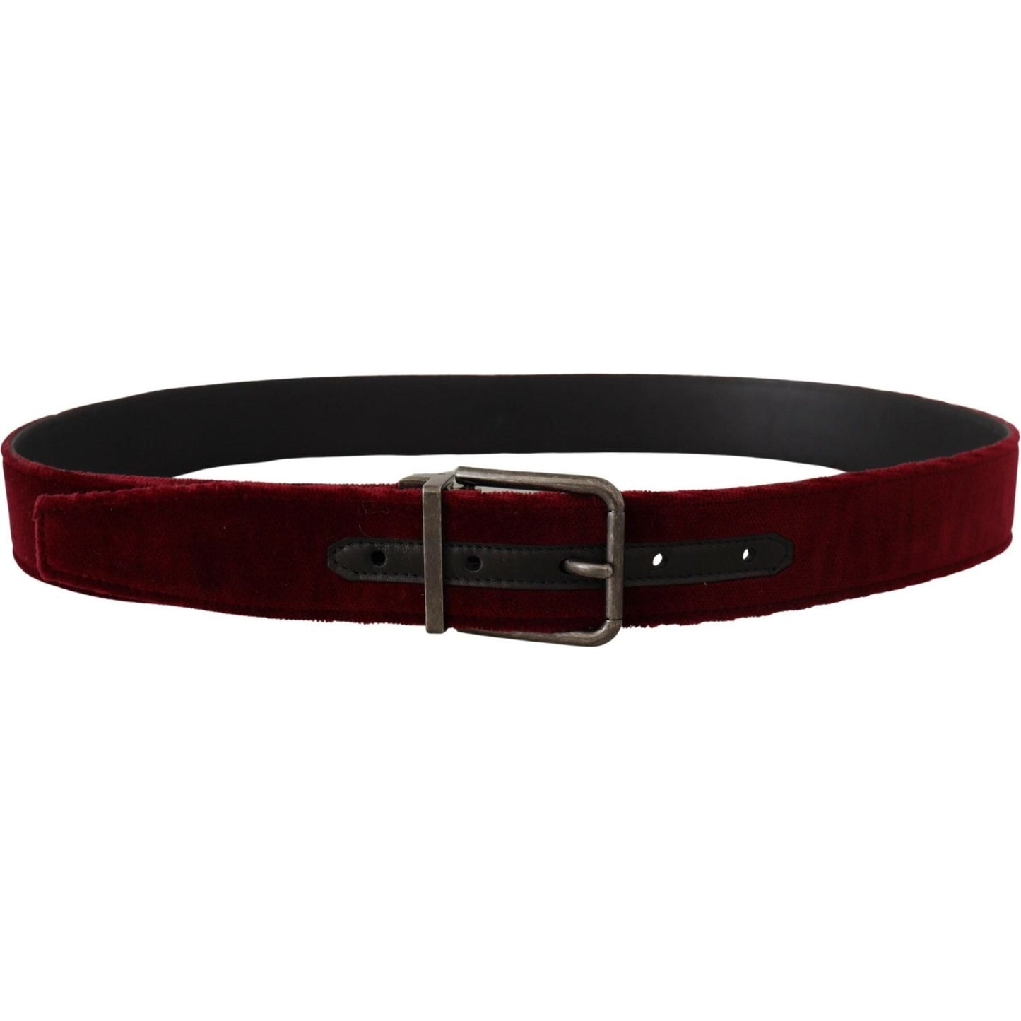 Dolce & Gabbana Velvet Maroon Elegance Belt Dolce & Gabbana