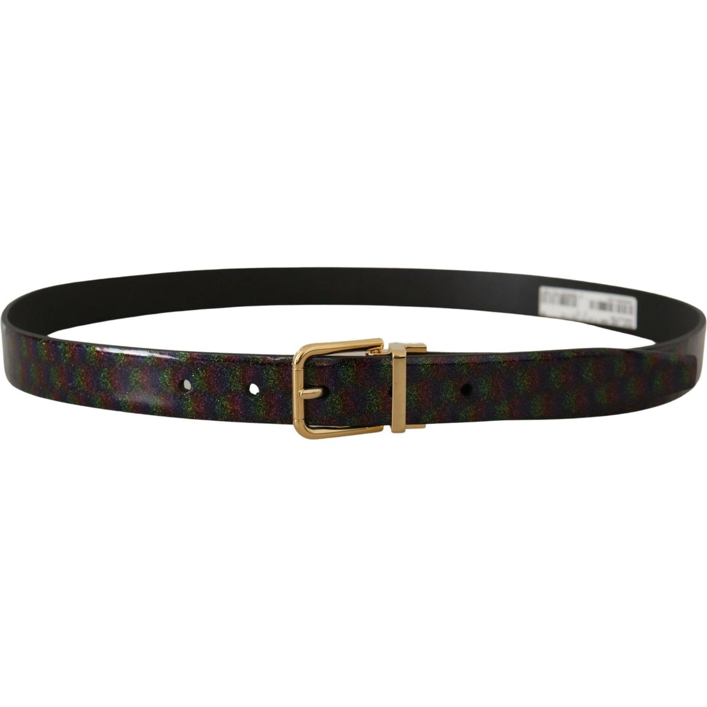 Dolce & Gabbana Elegant Vernice Leather Belt with Silver Buckle Dolce & Gabbana