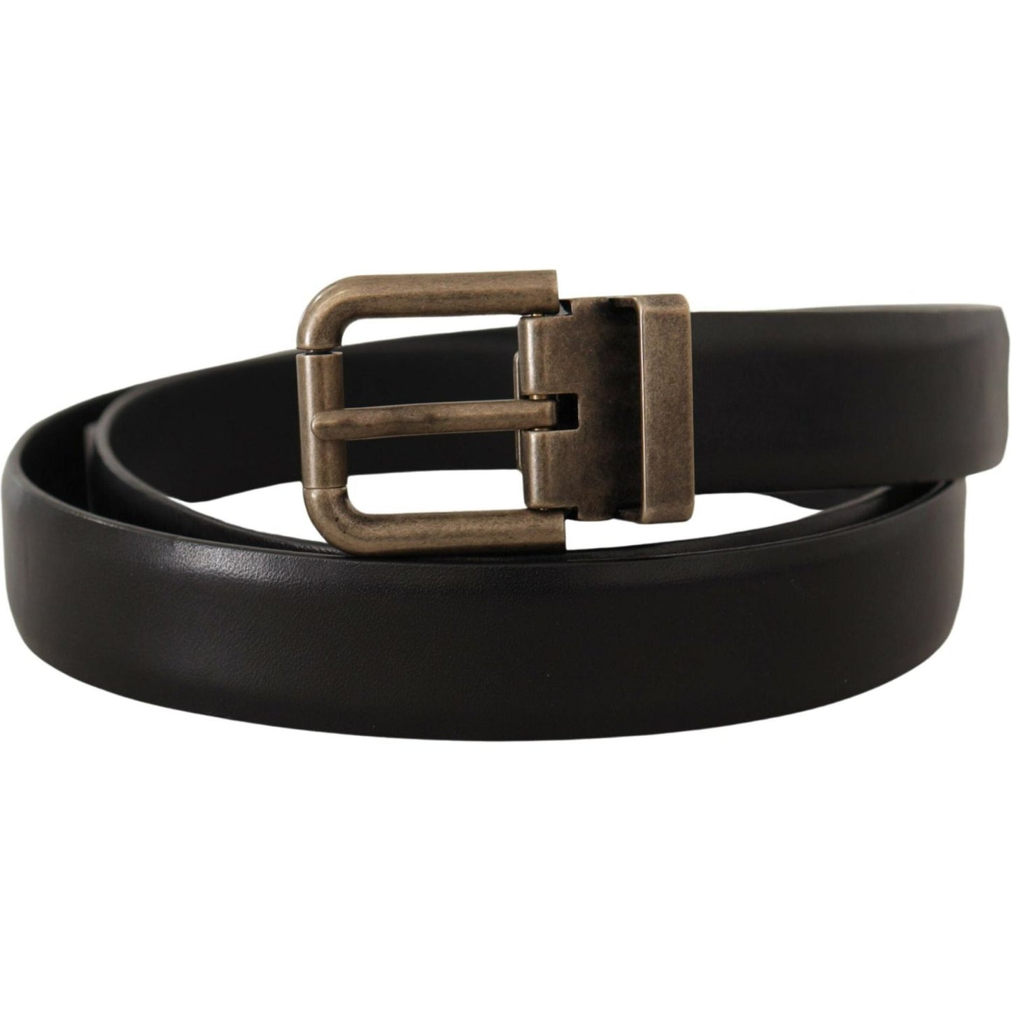 Dolce & Gabbana Elegant Black Calf Leather Belt Dolce & Gabbana