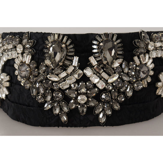 Dolce & Gabbana Elegant Rhinestone-Embellished Silk Belt Dolce & Gabbana