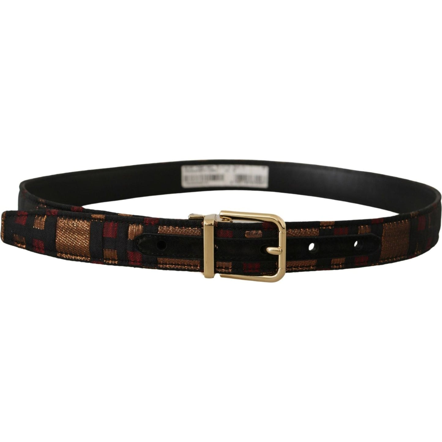 Dolce & Gabbana Multicolor Leather Belt with Gold Buckle Dolce & Gabbana