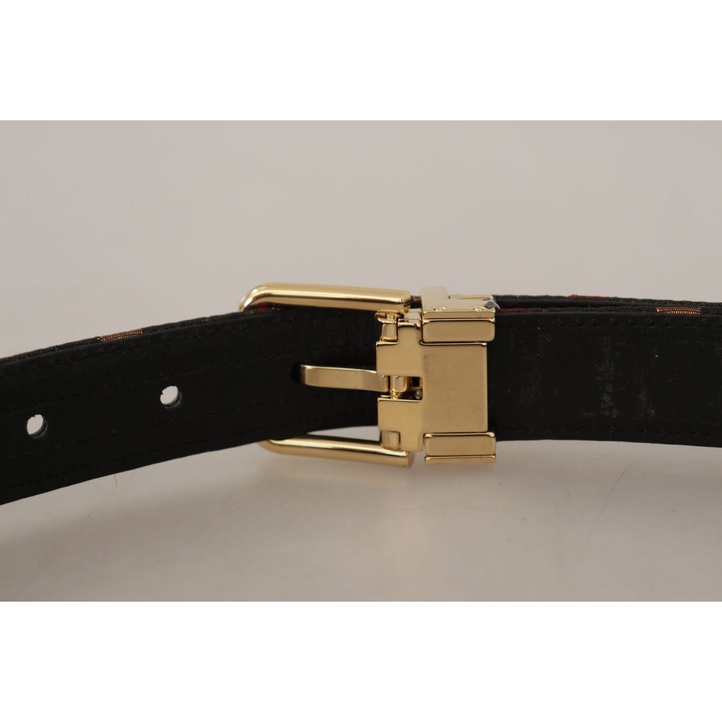 Dolce & Gabbana Multicolor Leather Belt with Gold Buckle Dolce & Gabbana