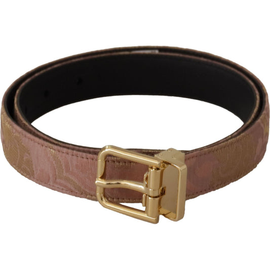 Dolce & Gabbana Chic Rose Pink Leather Belt with Logo Buckle Dolce & Gabbana