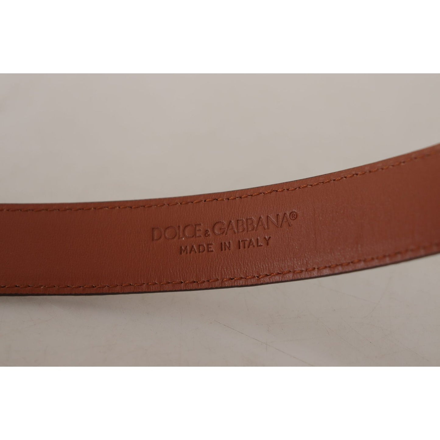 Dolce & Gabbana Elegant Engraved Leather Belt - Timeless Style Dolce & Gabbana