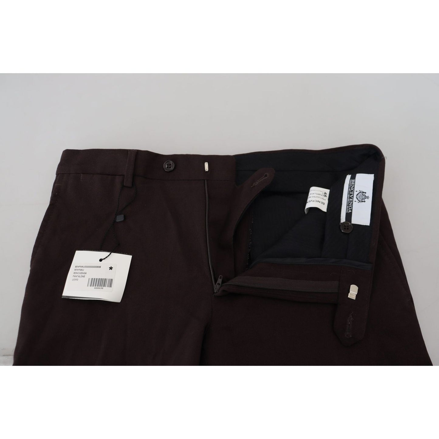 BENCIVENGA Elegant Brown Cotton Blend Trousers BENCIVENGA