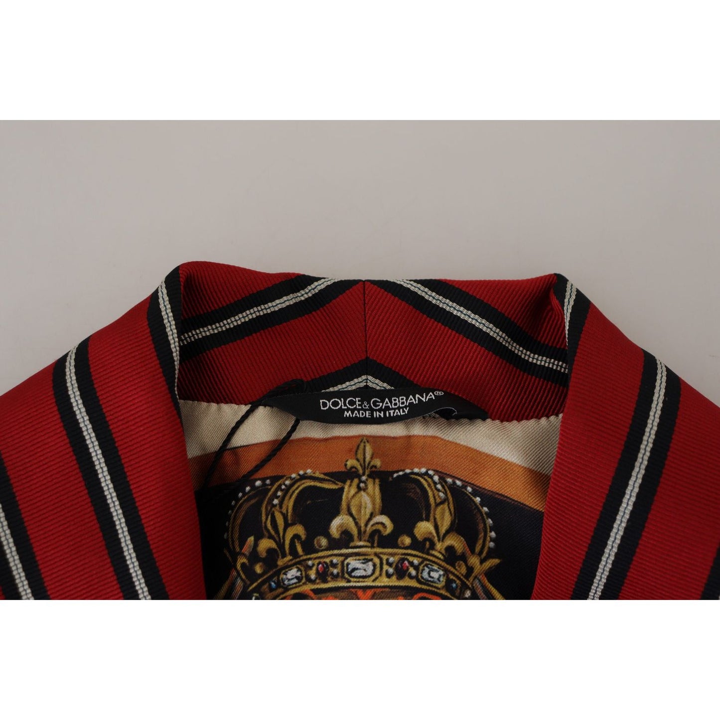 Dolce & Gabbana Elegant Red Striped Long Robe Luxury Wear Dolce & Gabbana