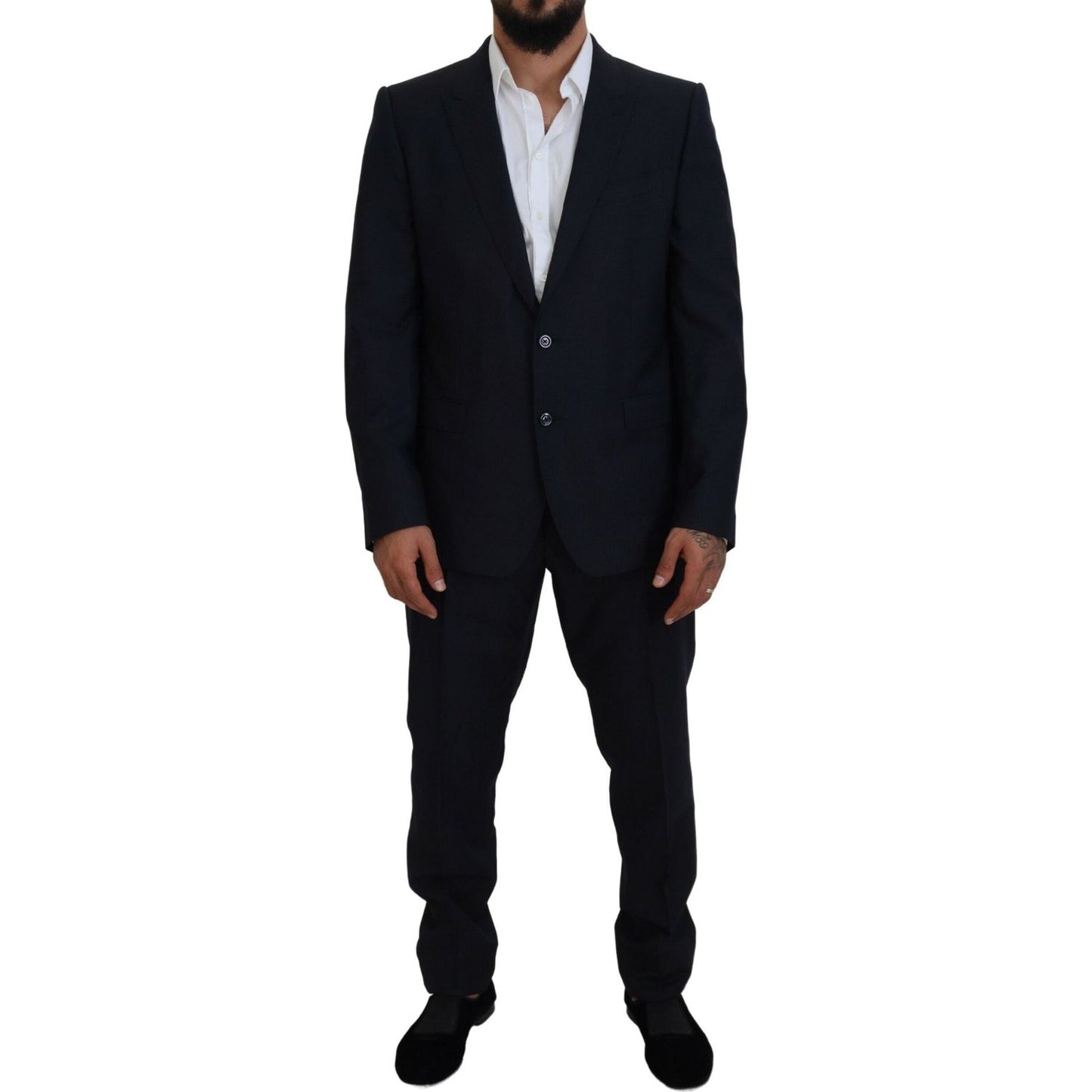 Dolce & Gabbana Elegant Blue Martini Wool-Silk Blend Suit Dolce & Gabbana