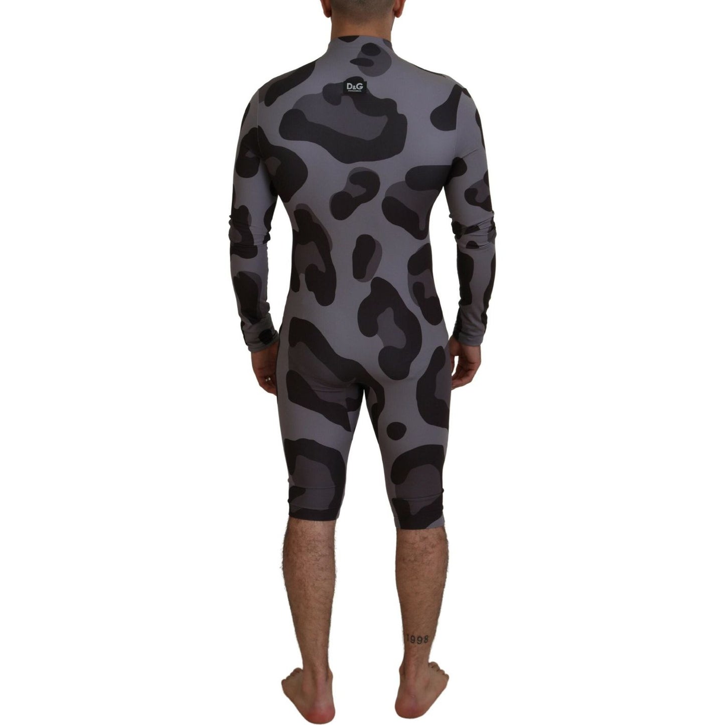 Dolce & Gabbana Elite Gray Patterned Men's Wetsuit Swimwear Dolce & Gabbana