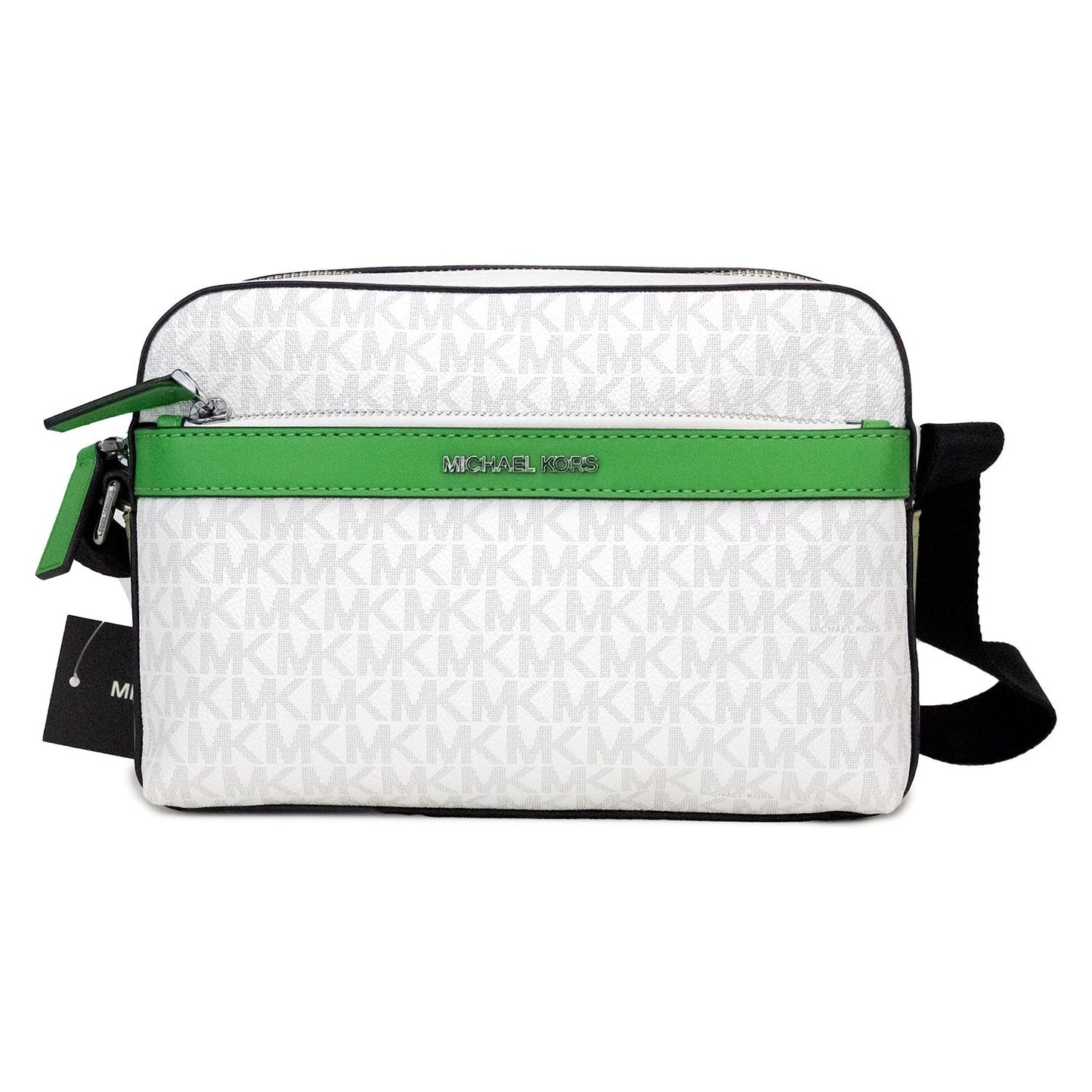 Michael Kors Cooper Small Bright White Palm Signature PVC Utility Crossbody Bag Michael Kors