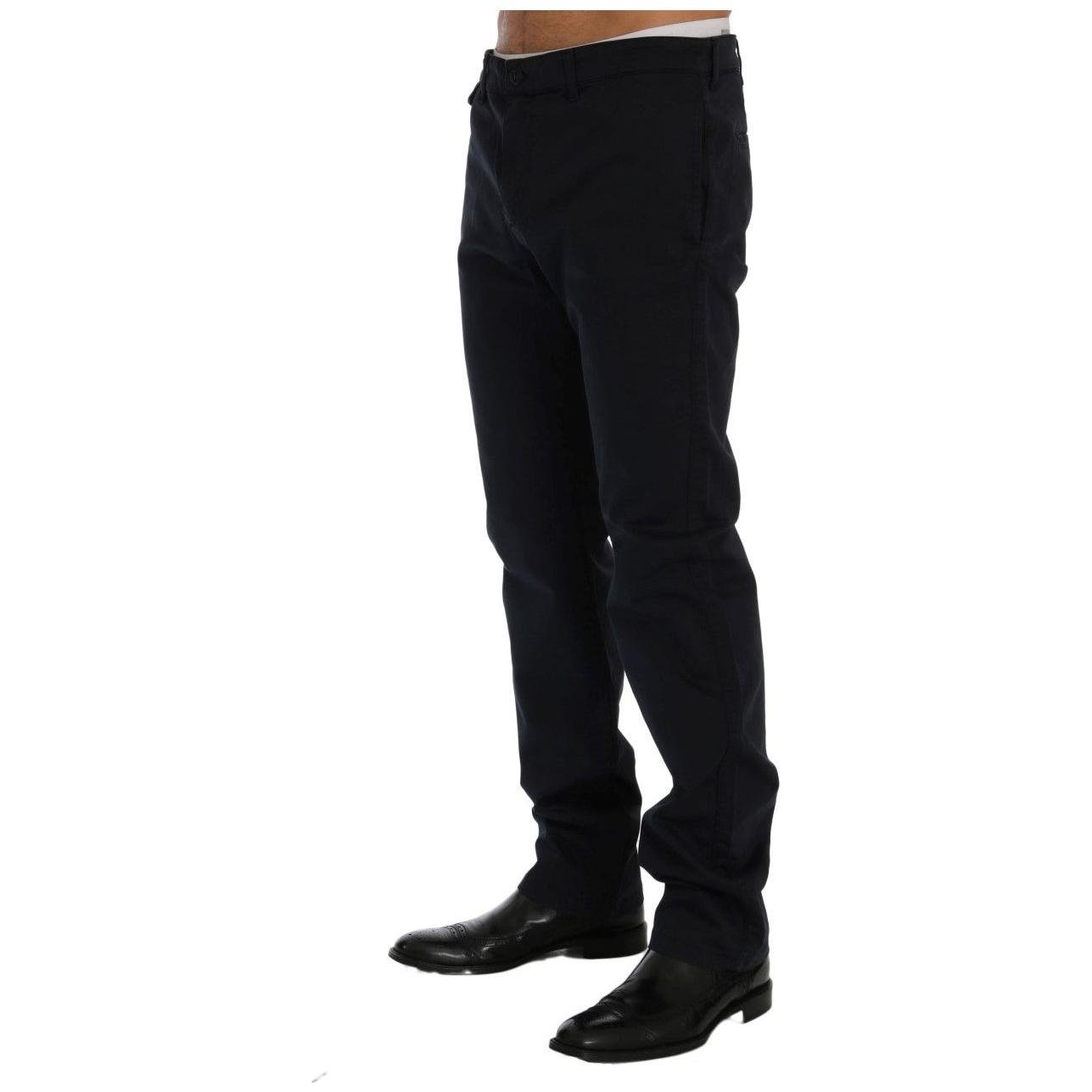 GF Ferre Sleek Blue Cotton Stretch Pants for Men GF Ferre