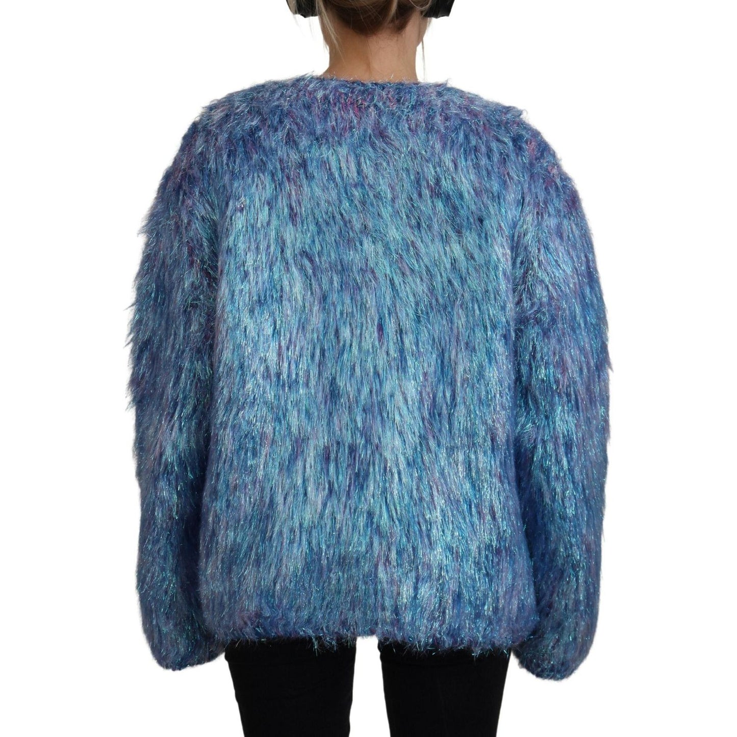 Dolce & Gabbana Multicolor Polyester Fringes Coat Jacket Dolce & Gabbana