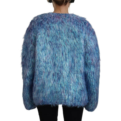 Dolce & Gabbana Multicolor Polyester Fringes Coat Jacket Dolce & Gabbana