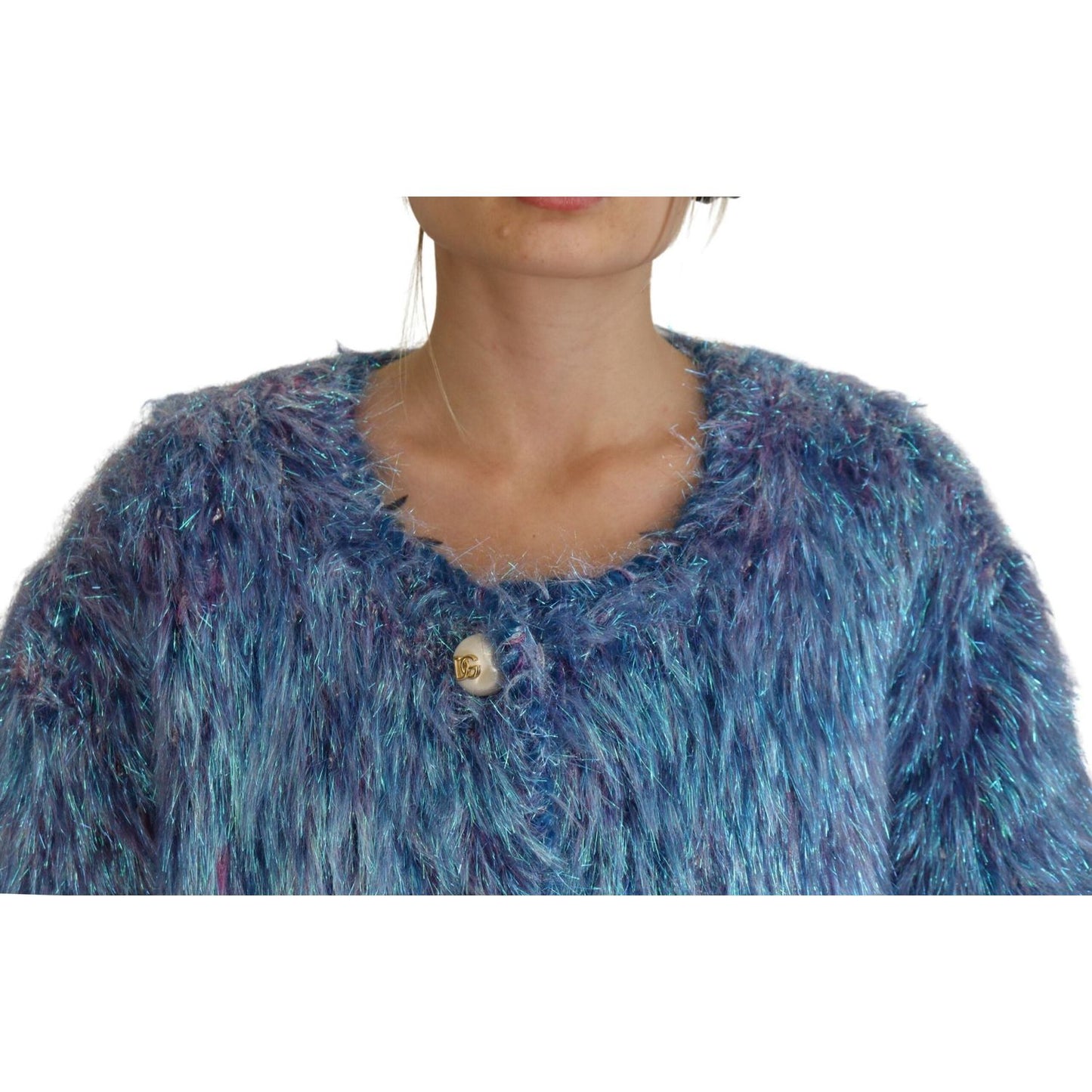 Dolce & Gabbana Multicolor Polyester Fringes Coat Jacket Dolce & Gabbana