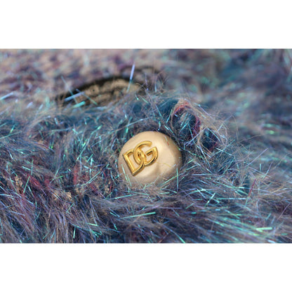 Dolce & Gabbana Multicolor Polyester Fringes Coat Jacket Dolce & Gabbana