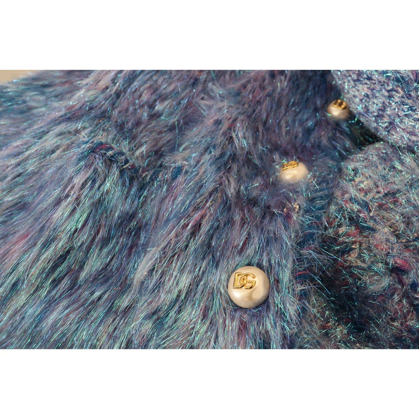 Dolce & Gabbana Multicolor Polyester Fringes Coat Jacket Dolce & Gabbana