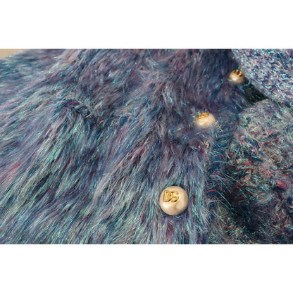 Dolce & Gabbana Multicolor Polyester Fringes Coat Jacket Dolce & Gabbana