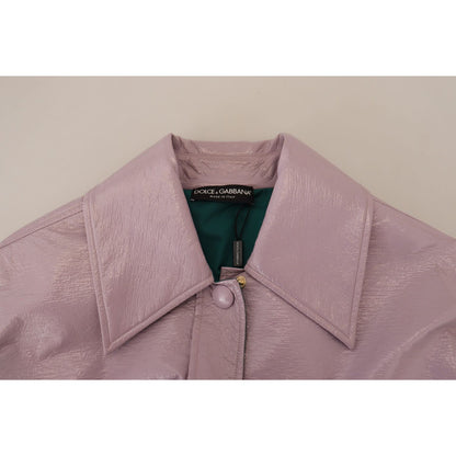 Dolce & Gabbana Purple Cotton Button Down Cropped Jacket Dolce & Gabbana