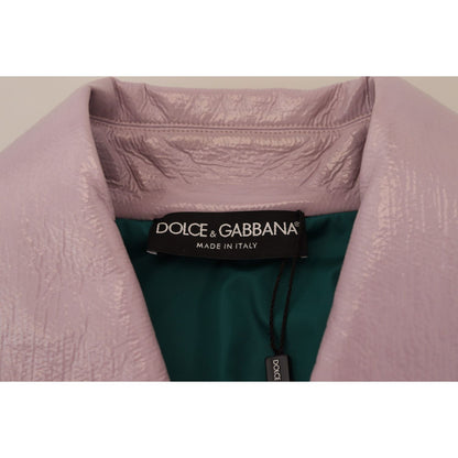 Dolce & Gabbana Purple Cotton Button Down Cropped Jacket Dolce & Gabbana