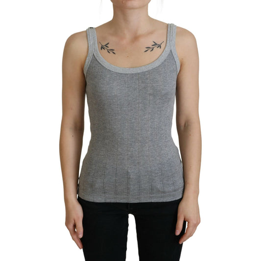 Dolce & Gabbana Chic Gray Sleeveless Modal-Cotton Top Dolce & Gabbana