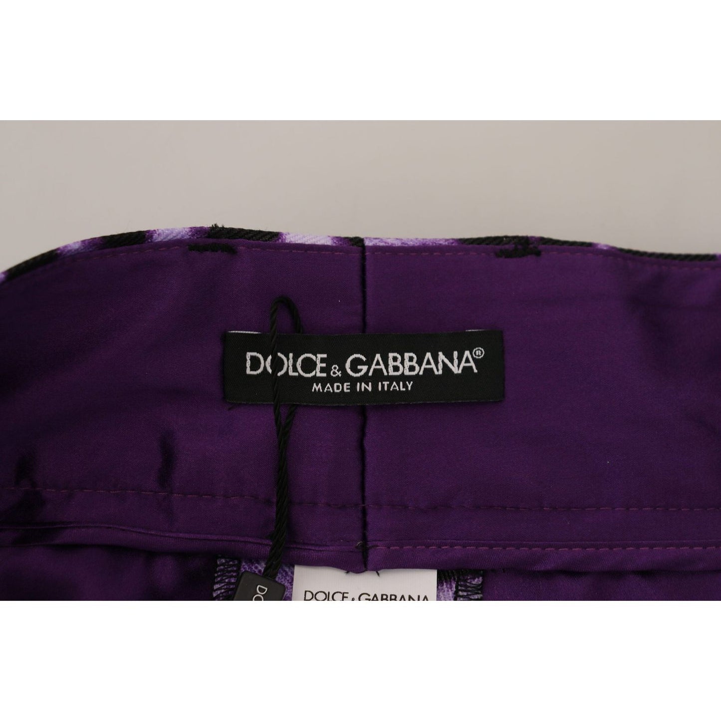 Dolce & Gabbana Elegant High Waist Straight Purple Pants Dolce & Gabbana