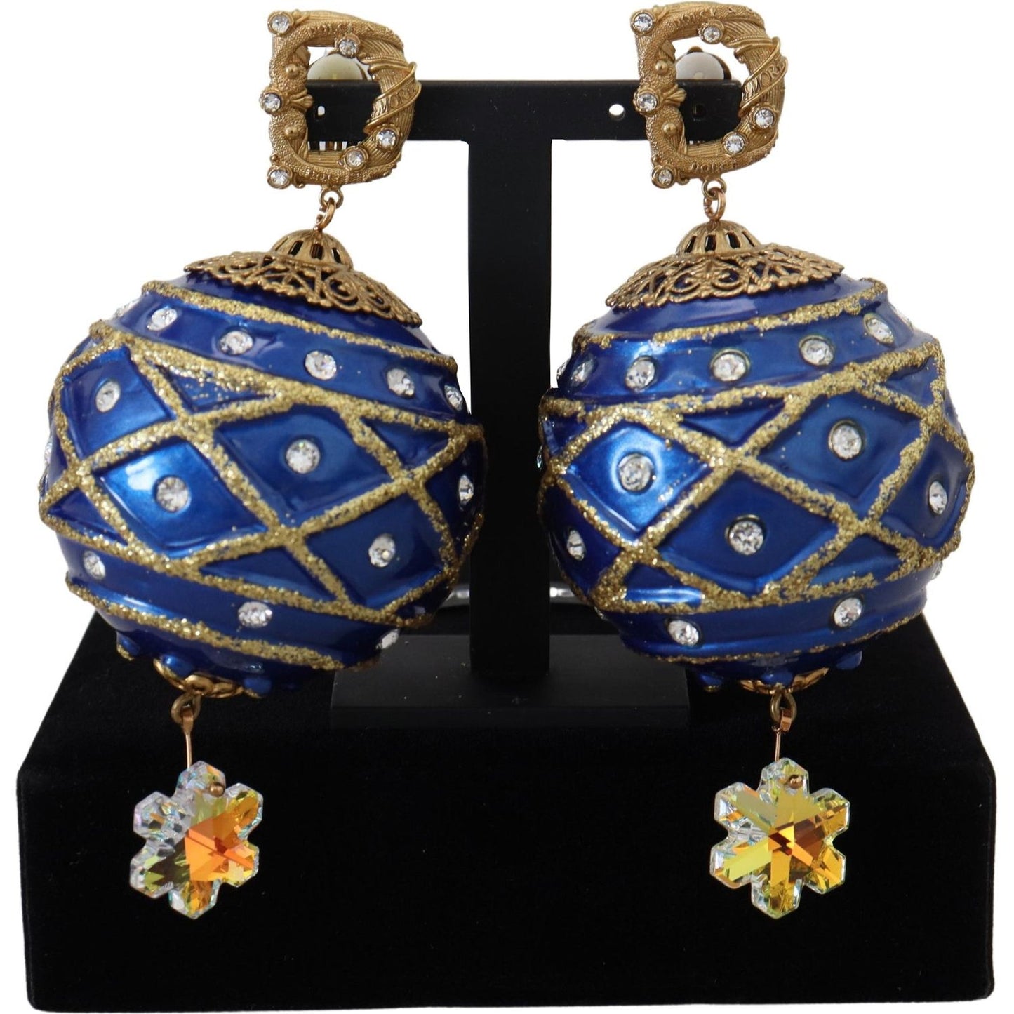 Dolce & Gabbana Elegant Dangling Crystal Christmas Ball Earrings Earrings Dolce & Gabbana